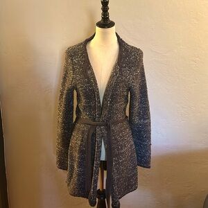 Elie Tahari Long sweater with belt